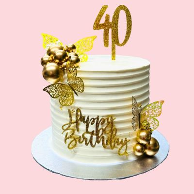Golden Butterfly Tower Cake