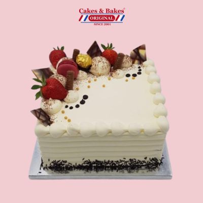 Square White Designer Cake